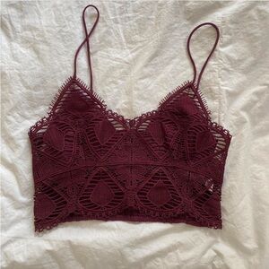 Free People Crop Tank 
cut outs
burgundy 
XS
